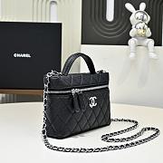 Chanel Vanity with chain Shiny grained calfskin Black-17*19.5*5cm - 3