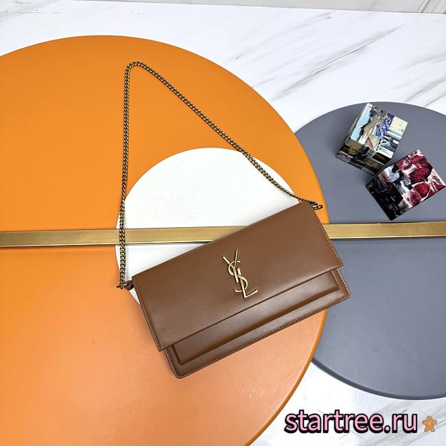 YSL Saint Laurent Sunset Box in Caramal -24*14.5*5.5cm - 1