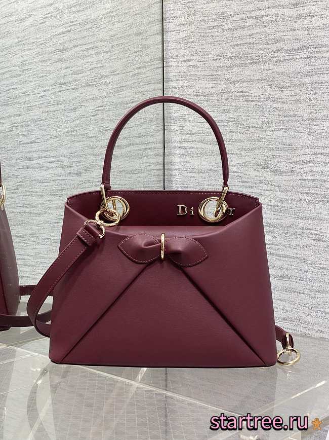 Dior 2025 Bow Bag Red Wine-28cm - 1