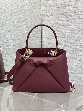 Dior 2025 Bow Bag Red Wine-28cm