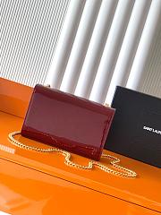 YSL Saint Lauren Kate patent leather small handbag Red-20cm - 4