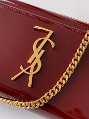 YSL Saint Lauren Kate patent leather small handbag Red-20cm - 2