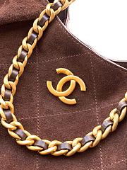 Chanel Small HOBO BAG Suede Calfskin, Lambskin & Gold-Tone Metal Dark Brown-24*31*10cm - 4