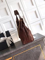 Chanel Medium HOBO BAG Suede Calfskin, Lambskin & Gold-Tone Metal Dark Brown-29*35*13cm - 2