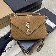 YSL | Monogram College Suede Brown-24cm - 1