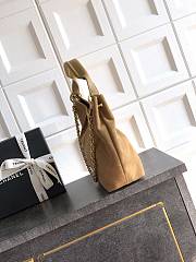 Chanel Small HOBO BAG Suede Calfskin, Lambskin & Gold-Tone Metal Light Brown-24*31*10cm - 2