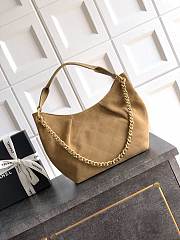 Chanel Small HOBO BAG Suede Calfskin, Lambskin & Gold-Tone Metal Light Brown-24*31*10cm - 3