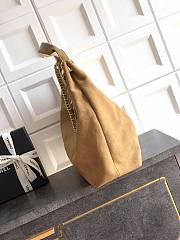 Chanel Maxi Hobo Bag Suede Calfskin, Lambskin & Gold-Tone Metal Light Brown-35*38*14cm - 4