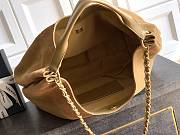 Chanel Maxi Hobo Bag Suede Calfskin, Lambskin & Gold-Tone Metal Light Brown-35*38*14cm - 3