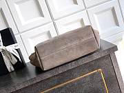 Chanel Small HOBO BAG Suede Calfskin, Lambskin & Gold-Tone Metal Dark Grey-24*31*10cm - 2