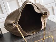 Chanel Maxi Hobo Bag Suede Calfskin, Lambskin & Gold-Tone Metal Dark Grey-35*38*14cm - 2