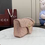 Gucci Marmont Crystal-Embellished Small Shoulder Bag Pink- 26x15x7cm - 5