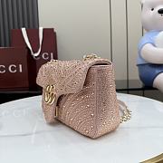 Gucci Marmont Crystal-Embellished Small Shoulder Bag Pink- 26x15x7cm - 4