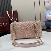 Gucci Marmont Crystal-Embellished Small Shoulder Bag Pink- 26x15x7cm - 2
