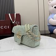Gucci Marmont Crystal-Embellished Small Shoulder Bag Green- 26x15x7cm - 5