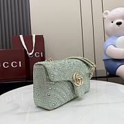 Gucci Marmont Crystal-Embellished Small Shoulder Bag Green- 26x15x7cm - 4