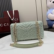 Gucci Marmont Crystal-Embellished Small Shoulder Bag Green- 26x15x7cm - 3