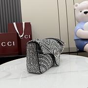 Gucci Marmont Crystal-Embellished Small Shoulder Bag Grey- 26x15x7cm - 5