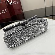 Gucci Marmont Crystal-Embellished Small Shoulder Bag Grey- 26x15x7cm - 3