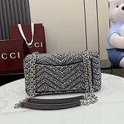 Gucci Marmont Crystal-Embellished Small Shoulder Bag Grey- 26x15x7cm - 2