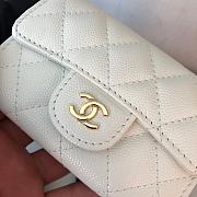 CHANEL Card Holder Caviar leather White Gold-11*8.5*3cm - 5