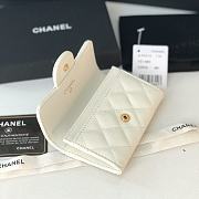 CHANEL Card Holder Caviar leather White Gold-11*8.5*3cm - 3