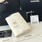 CHANEL Card Holder Caviar leather White Gold-11*8.5*3cm - 2