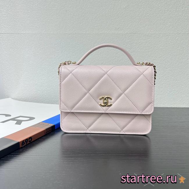 Chanel 25k Backpack With Handle Caviar Pink-18*14*5cm - 1