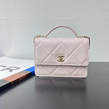 Chanel 25k Backpack With Handle Caviar Pink-18*14*5cm