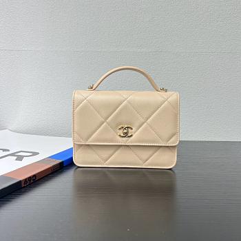 Chanel 25k Backpack With Handle Caviar Beige-18*14*5cm  
