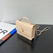Chanel 25k Backpack With Handle Caviar Beige-18*14*5cm   - 5