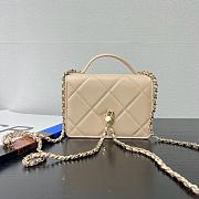 Chanel 25k Backpack With Handle Caviar Beige-18*14*5cm   - 3