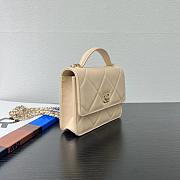 Chanel 25k Backpack With Handle Caviar Beige-18*14*5cm   - 2