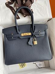Hermes 25 Birkin Bag In Epsom leather Navy and Gold Hardware - 1