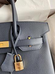 Hermes 25 Birkin Bag In Epsom leather Navy and Gold Hardware - 4