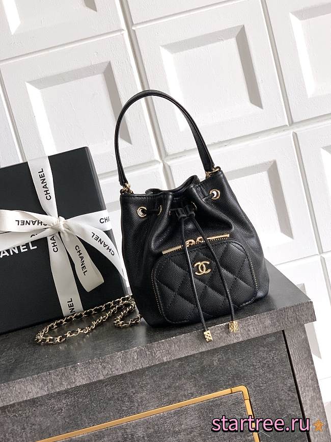 Chanel 25B Mini String Bag Black-12.5*10*7cm - 1