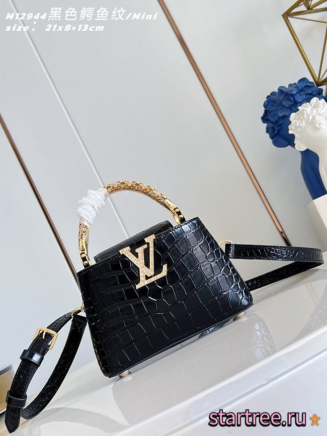 Louis Vuitton Capucines BB Black M12944-21x14x8cm - 1