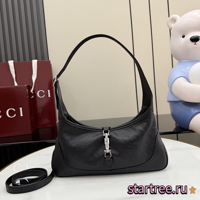 Gucci Jackie Slim medium shoulder bag Black Leather-27*13*3.5cm - 1
