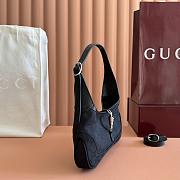 Gucci Jackie Slim medium shoulder bag Black Canvas-27*13*3.5cm - 4