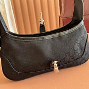 Gucci Jackie Slim medium shoulder bag Black Canvas-27*13*3.5cm - 2
