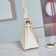 Hermes Kelly 25 White Silver Hardware - 4
