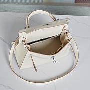 Hermes Kelly 25 White Silver Hardware - 2