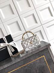 Chanel Small 26C Cruise Bag With Pearl handle Silver - 1