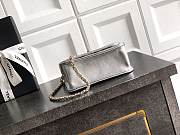 Chanel Small 26C Cruise Bag With Pearl handle Silver - 4