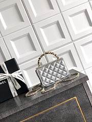 Chanel Small 26C Cruise Bag With Pearl handle Silver - 3