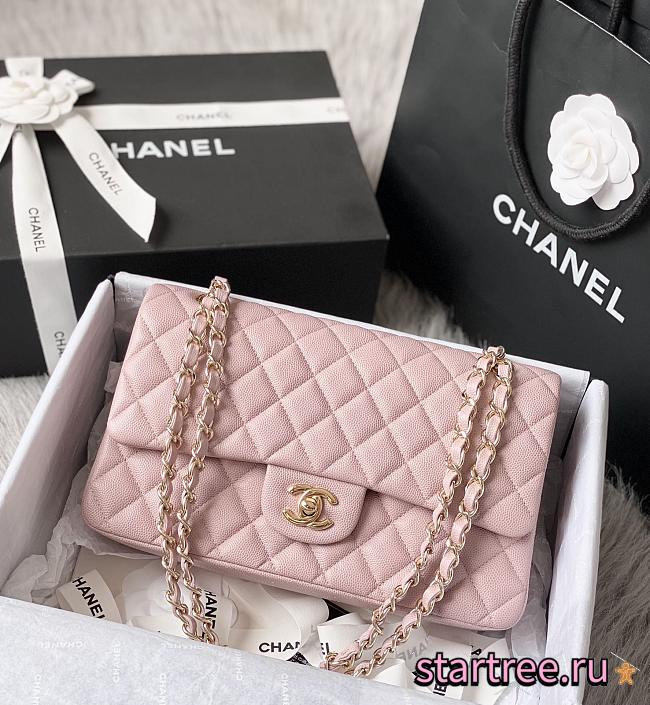 Chanel Classic Flap Caviar Bag Gold Hardware Pink-25cm - 1