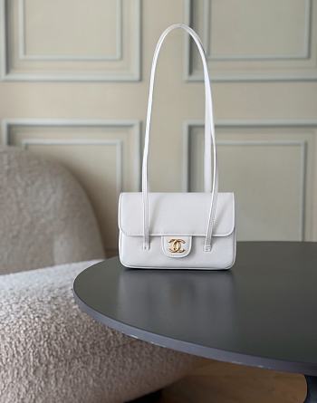 Chanel Pretty Coco Clutch with leather strap White-11.5*17*5cm