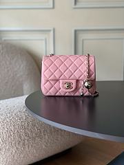 Chanel 23C Classic mini flap Lamskin Pink-12*18*7cm - 1