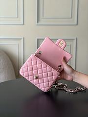 Chanel 23C Classic mini flap Lamskin Pink-12*18*7cm - 4
