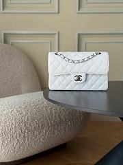 Chanel Small Classic Double Flap White Caviar Silver Hardware-23cm - 1